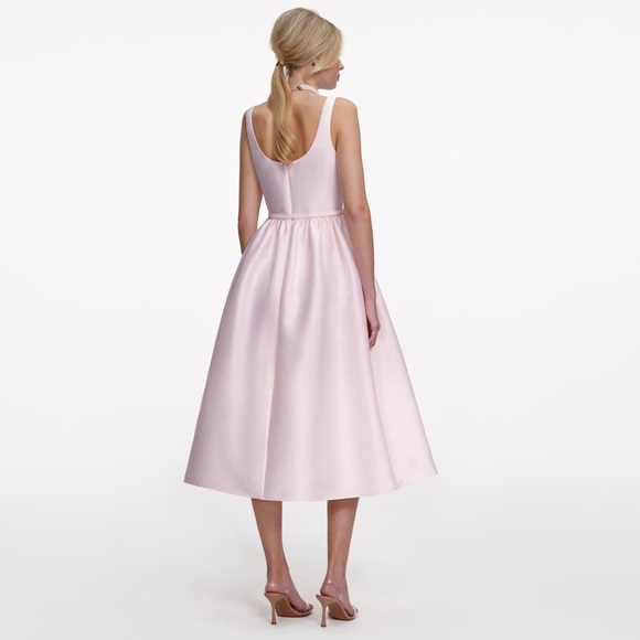 Self-Portrait NWOT PINK TAFFETA MIDI DRESS - Picture 4 of 4